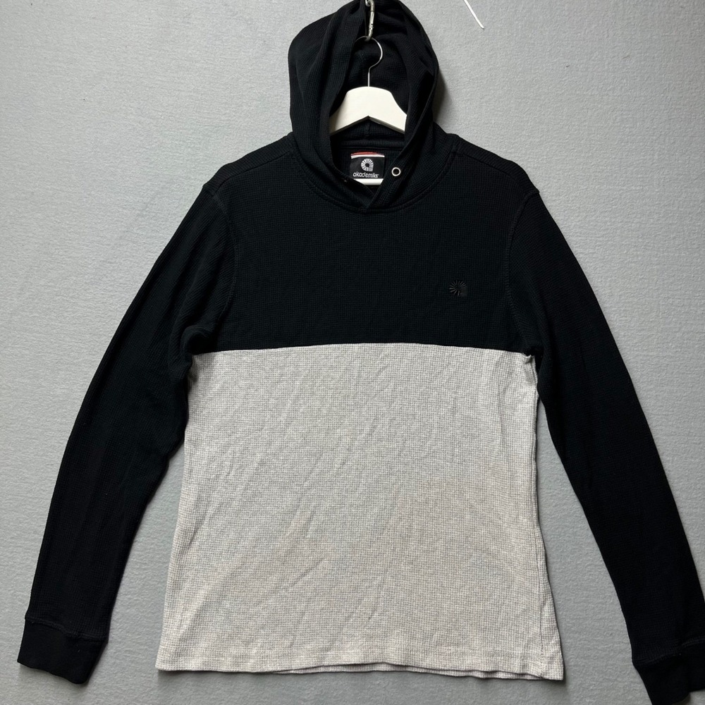 VTG Y2K Akademiks Hoodie Mens M Waffle Thermal Colorblock Hip Hop 19x27